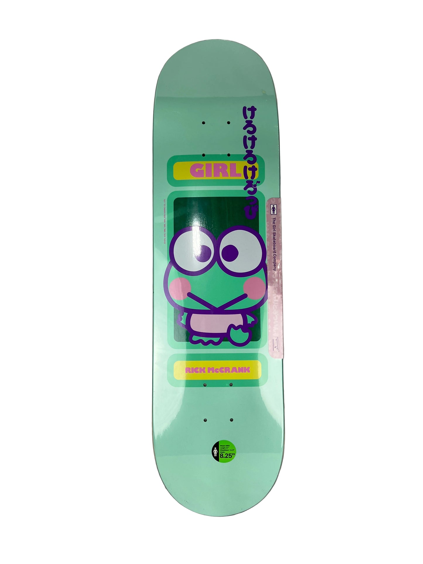 Girl Rick McCrank Sanrio 60th Anniversary Turquoise Purple Size 8.25" Vintage NOS Deck