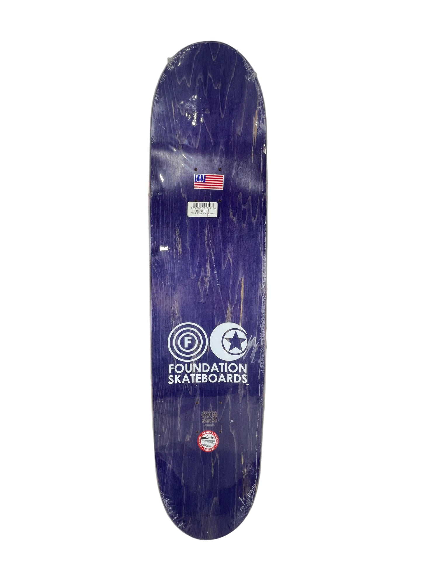 Foundation Spiral Vertigo Black White Size 8.0" Vintage NOS Deck