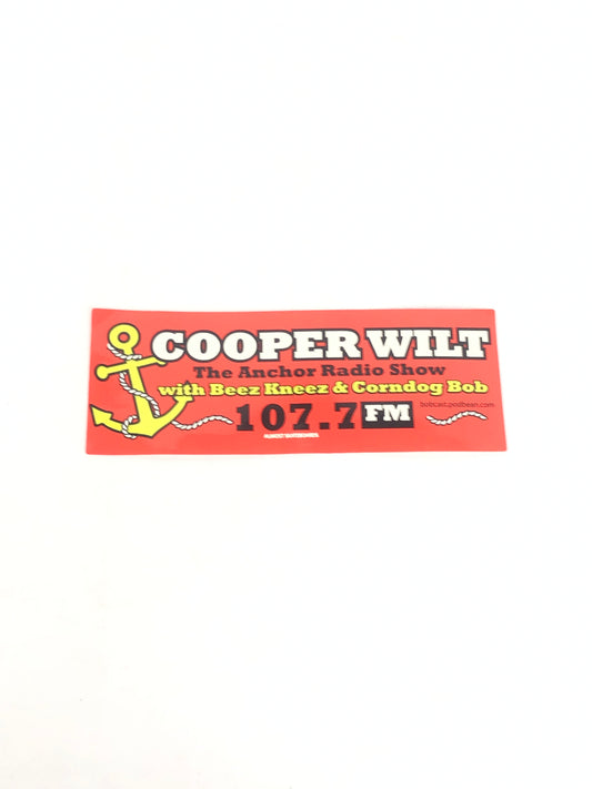 Almost Skateboards Cooper Wilt 107.7 FM Orange Black Yellow 8" x 3" Vintage NOS Sticker