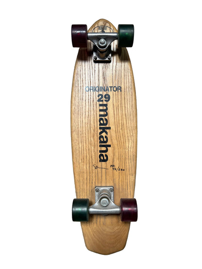 Makaha ORIGINATOR 29 Autographed By Larry Stevenson Woodgrain Black Vintage NOS Re-Issue Complete Skateboard Numbered #42/250 Produced