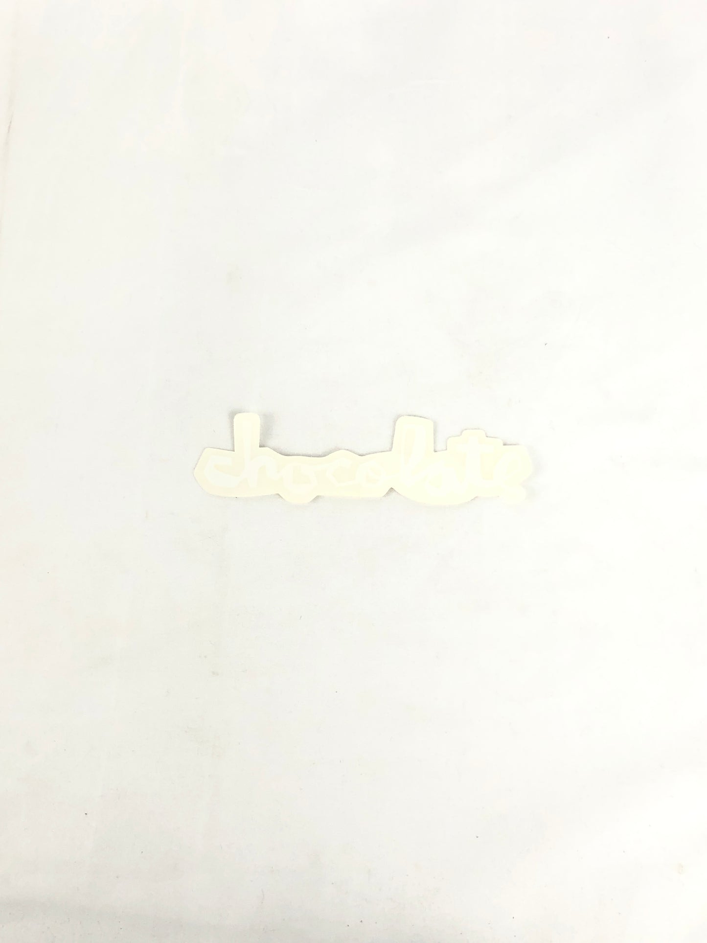 Chocolate Skateboards Logo Clear White 5.25" x 1.5" Sticker