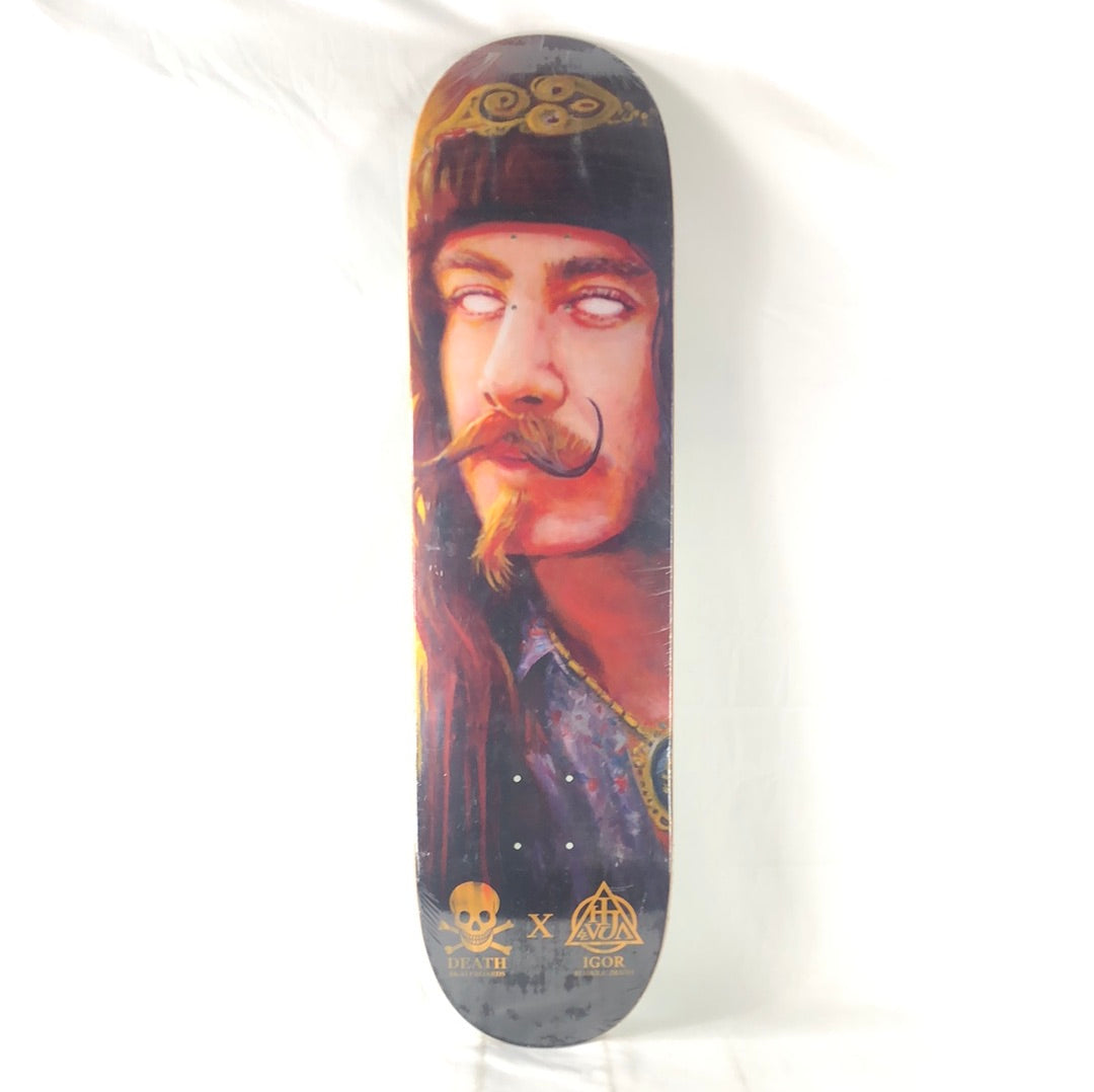 Death X Igor Richie Jackson Mustache Graphic Black/Brown/Tan Size 8.2 Skateboard Deck