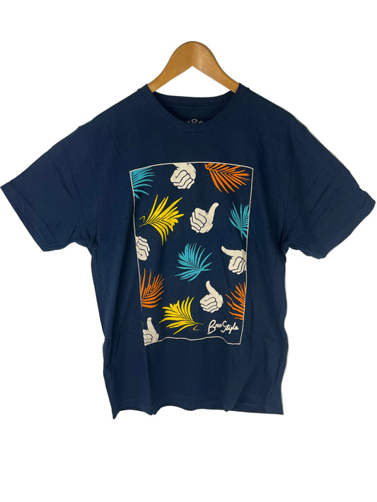 Bro Style Aloha Thumbs Navy Multi Size L S/s VIntage Shirt 2012