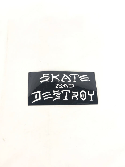 Thrasher Skate And Destroy Black White 3.3" x 4.4" Sticker