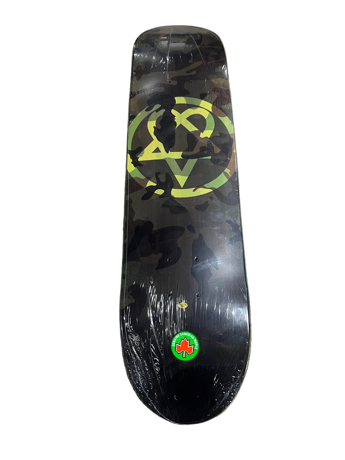 BAM Heartagram Blank Camo Green Size 7.5" Vintage Repro Deck
