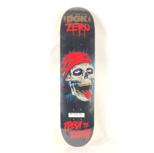DGK X Zero Fresh til Death Graphic Black Red White Size 7.75" Vintage NOS Deck