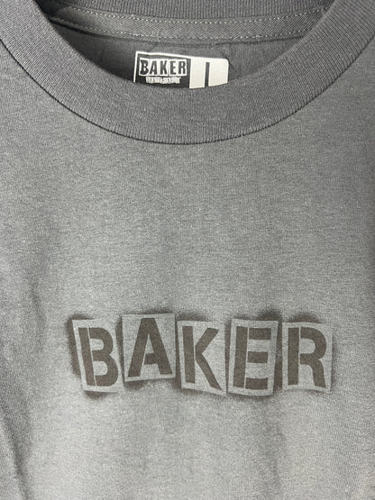 Baker Baker Stencil Logo Black Grey Size L Vintage S/s Shirt
