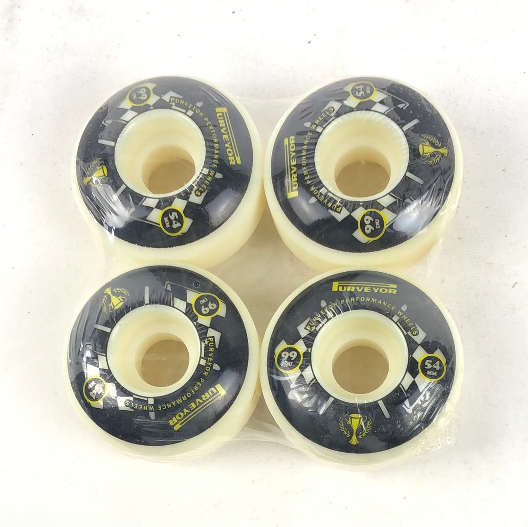 Purveyor Race Flags Black White Yellow 54mm 99 Durometer Skateboard Wheels