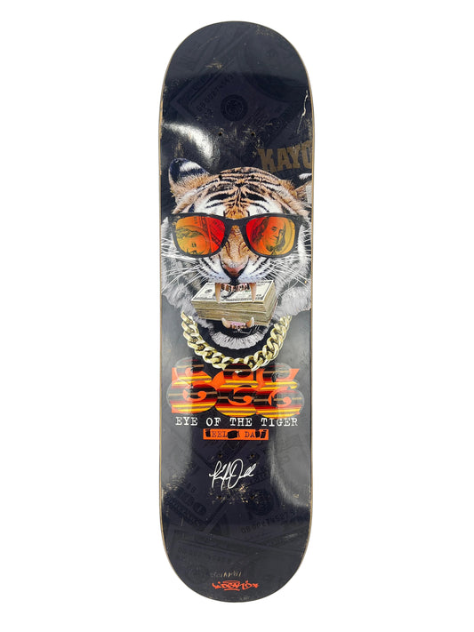 DGK Keelan Dadd Eye Of The Tiger Black Orange Multi Size 7.75" Vintage NOS Pre-Gripped Deck