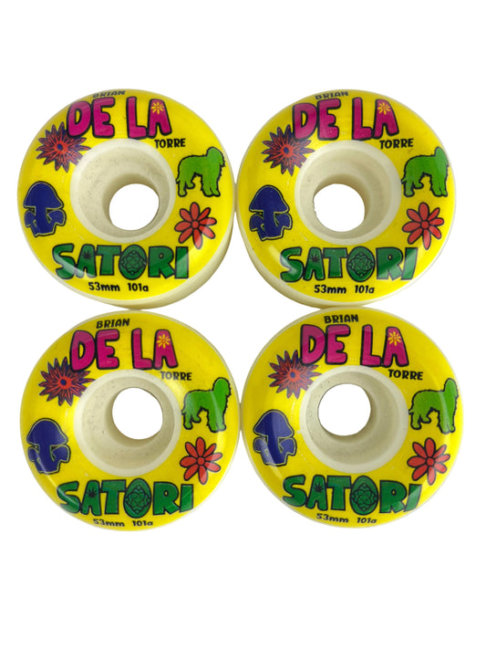Satori Movement Brian De La Torre Graphic Yellow Green White Size 53MM 101A Vintage NOS Wheels