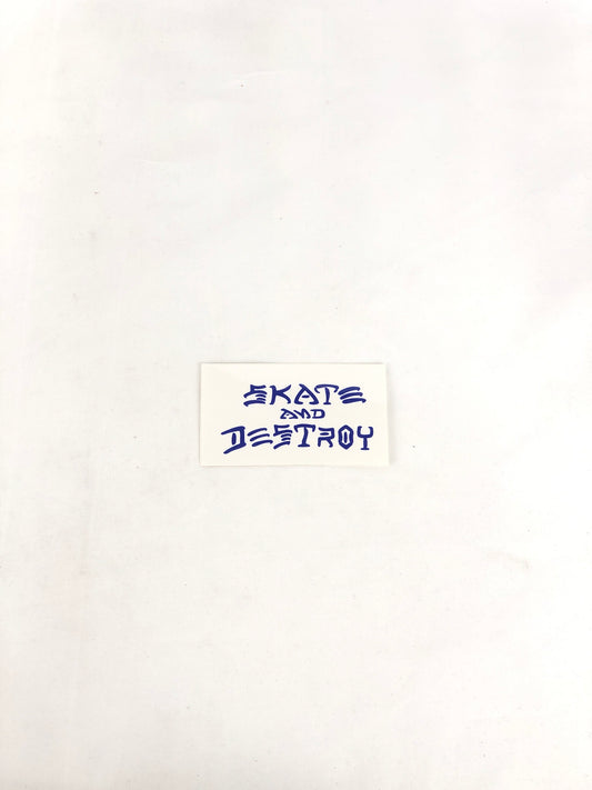 Thrasher Skate And Destroy Clear Blue 3.5" x 2" Sticker