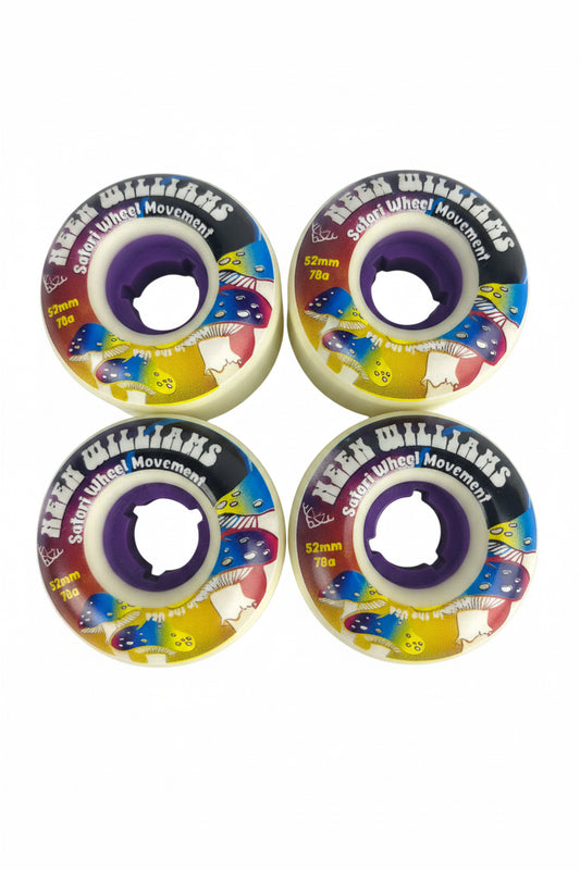 Satori Movement Neen Williams Cruisin' Shrooms White Tye Dye Size 52MM 78A Duro Vintage NOS Cruiser Wheels