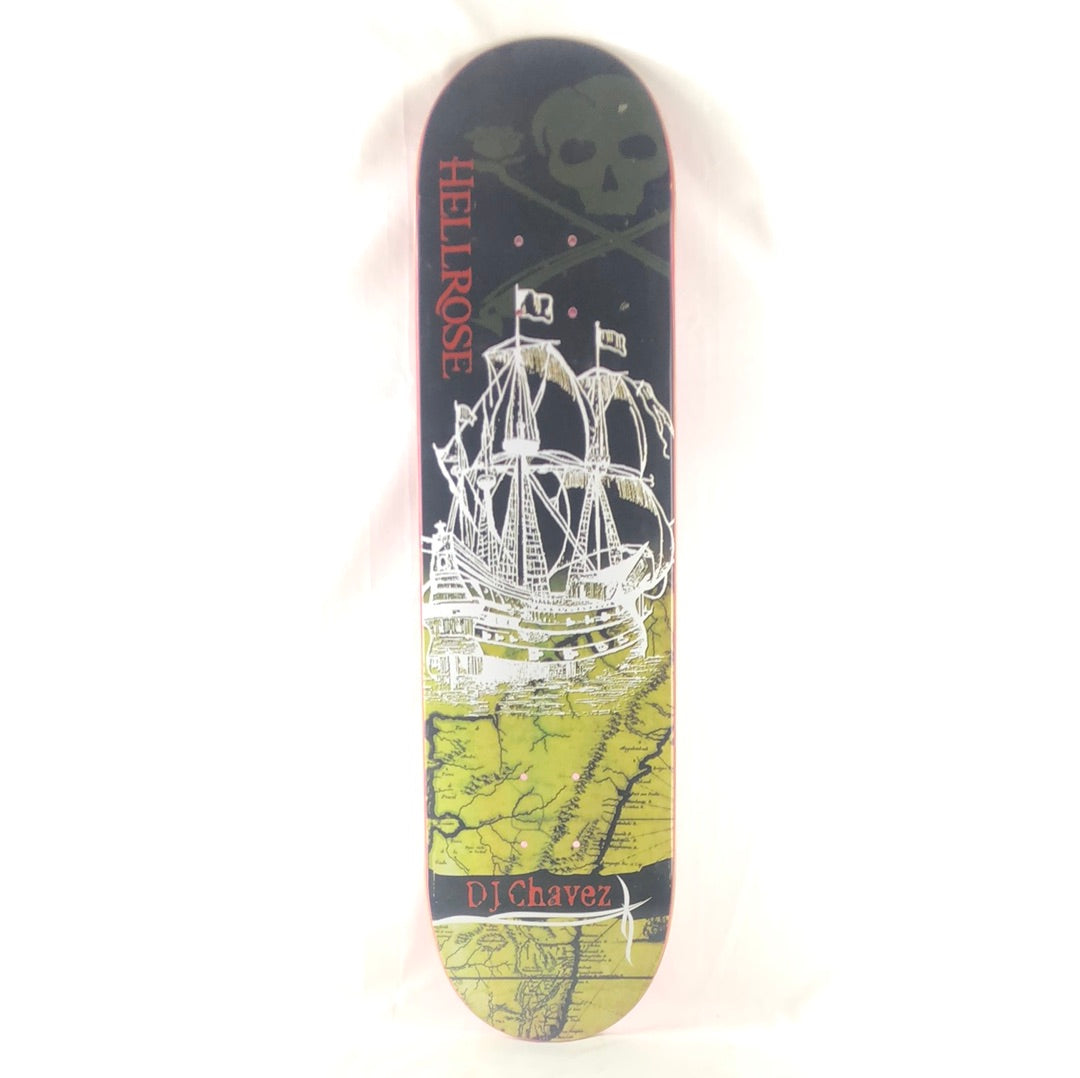 Hellrose DJ Chavez Pirate Ship Black/White/Tan 8" Skateboard Deck