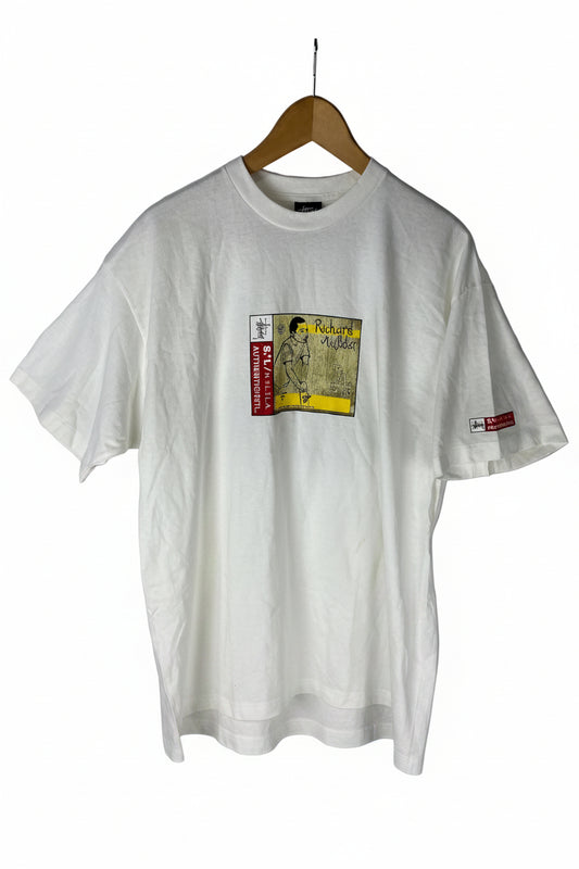 Stussy Richard Mulder LA Worldwide Stamp Graphic White Multi Size XL S/s Vintage Shirt