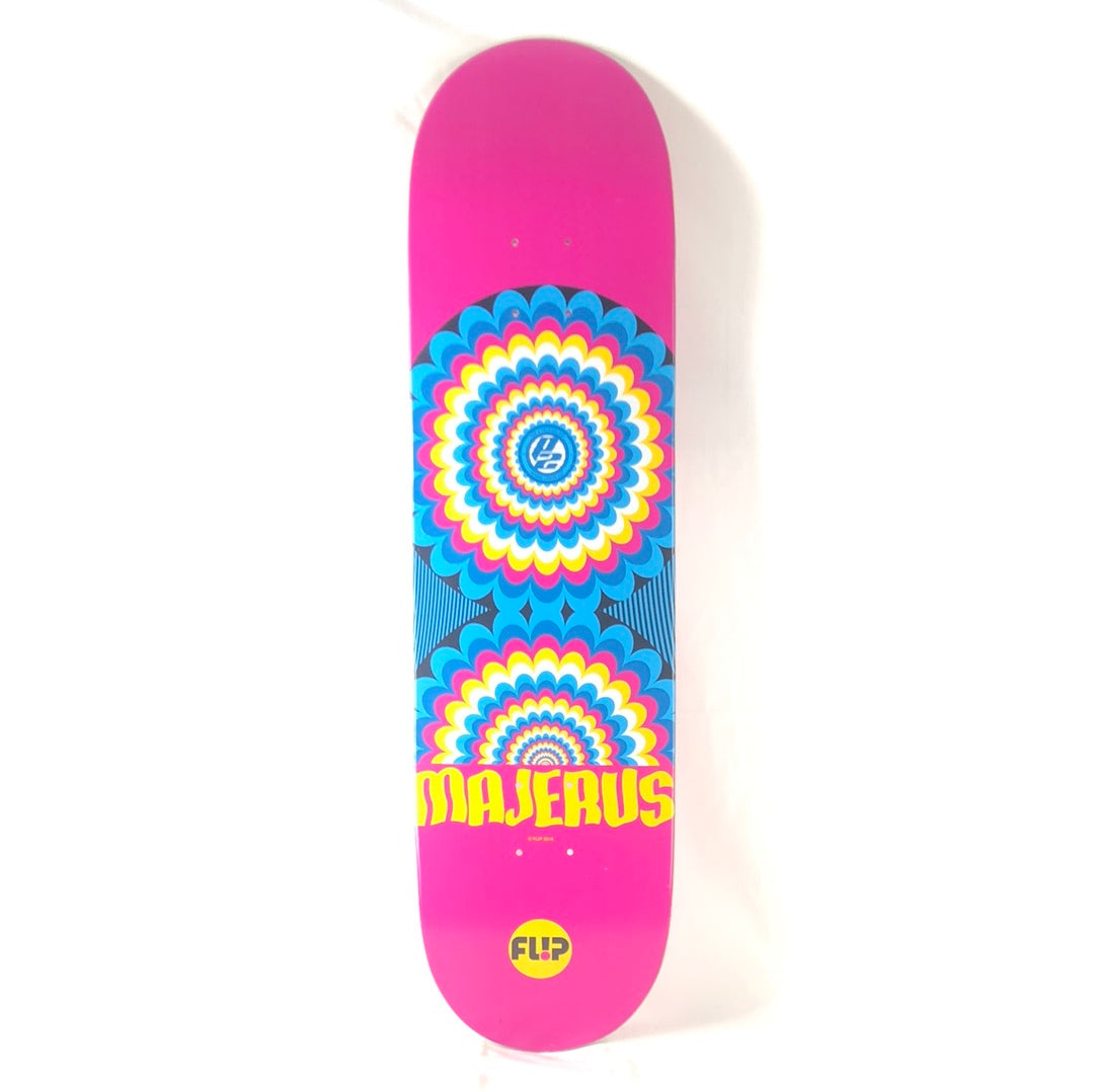 Flip Alec Majerus Trippy Graphic Pink/Blue/Yellow/White/Black Size 8.35 Skateboard Deck