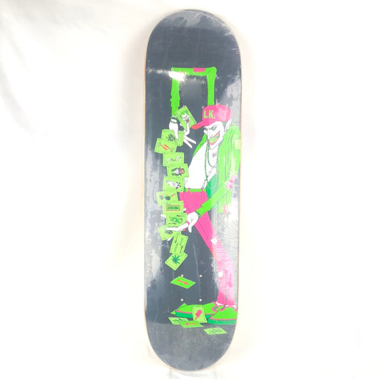 Deathwish Lizard King Joker Black/Green/Pink Size 8.5 Skateboard Deck 2009