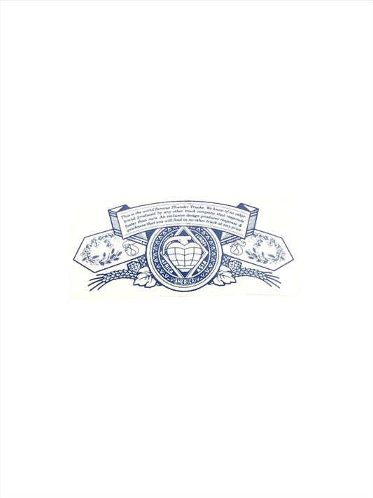 Thunder Trucks World Famous Clear Blue 3.75" x 7.5" Sticker