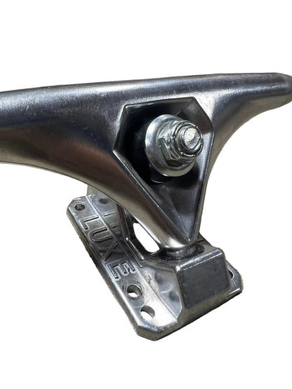 LUXE Polished Silver Reverse Kingpin Size 9.75" 180MM NOS Longboard Trucks