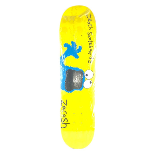Death Zarosh Cookie Monster Yellow/Blue 8" Skateboard Deck