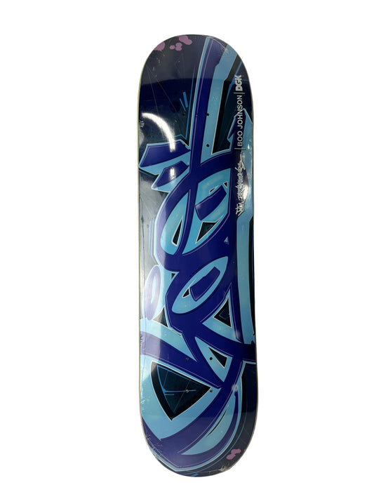 DGK Boo Johnson Graffiti Handstyle Black Blue Size 8.06" Vintage NOS Deck
