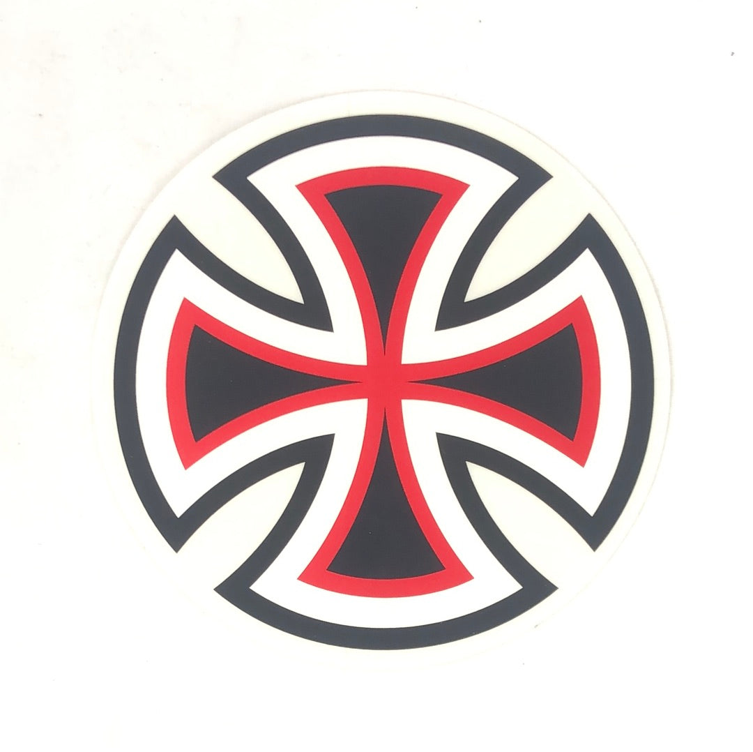 Independent "Cross" White Black Red 5.5" Circle Sticker