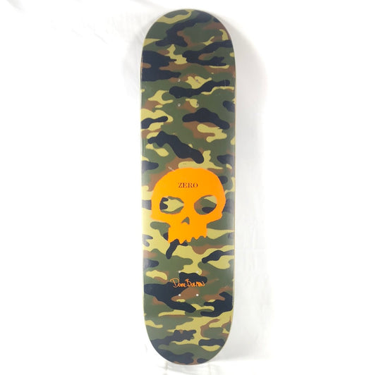 Zero Dane Burman Skull Graphic Camo/Orange Size 8.5 Skateboard Deck