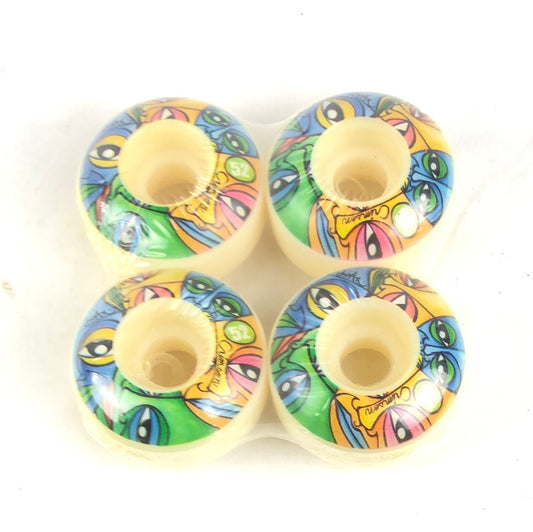 Crimson Faces Painting Green Blue Yellow Pink 52mm Skateboard Wheels