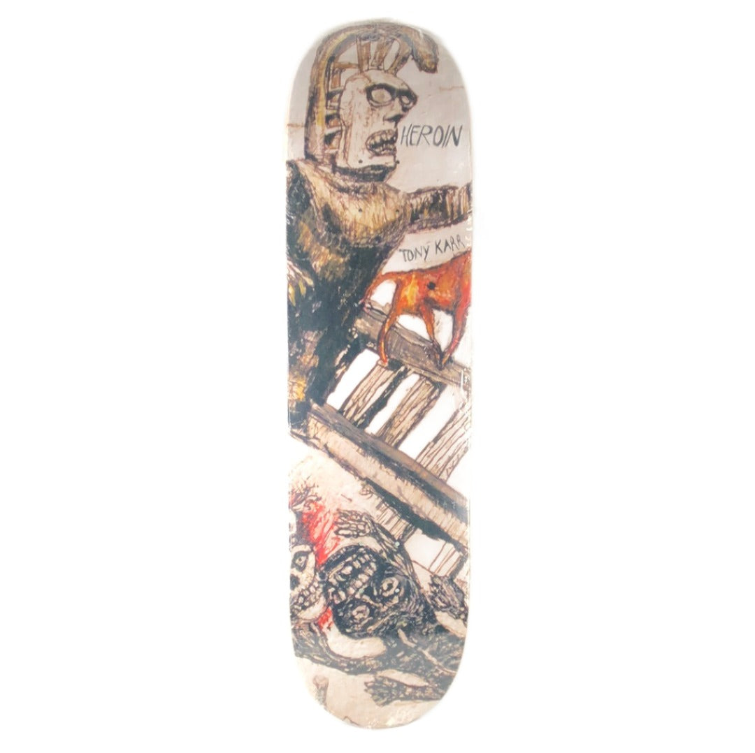 Heroin Tony Karr Sketchy Faces Tan/Black 8.38" Skateboard Deck