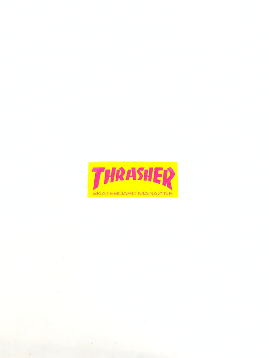 Thrasher Skateboard Magazine Logo Yellow Pink 3.75" x 1.5" Sticker