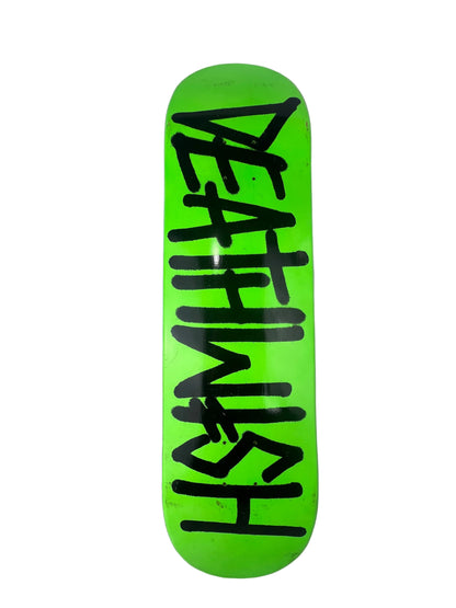 Deathwish Team Logo Neon Green Dipped Black Size 8.5" Vintage NOS Deck