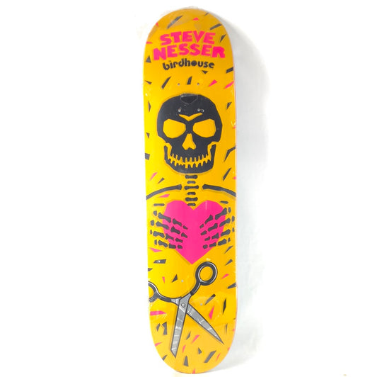 Birdhouse Steve Nesser Skeleton Yellow/Black/Pink 8" Skateboard Deck