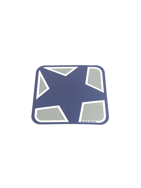 Black Magic Logo Clear Blue Grey 7" x 7" (Large) Sticker