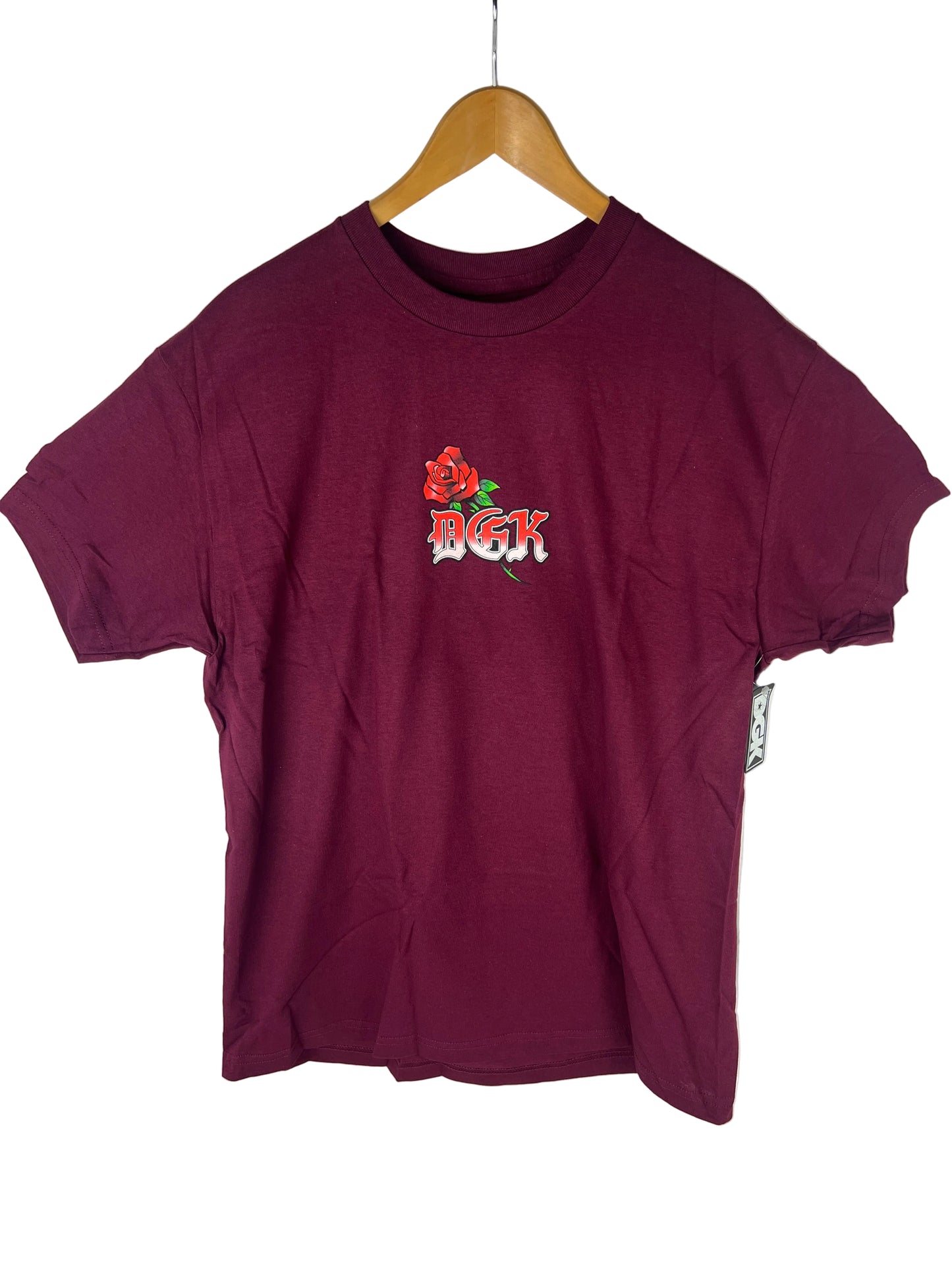 DGK Vida Loco Rose Burgundy Red Green Size L S/s Vintage Shirt 2003