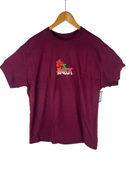 DGK Vida Loco Rose Burgundy Red Green Size L S/s Vintage Shirt 2003