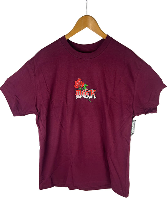 DGK Vida Loco Rose Burgundy Red Green Size L S/s Vintage Shirt 2003