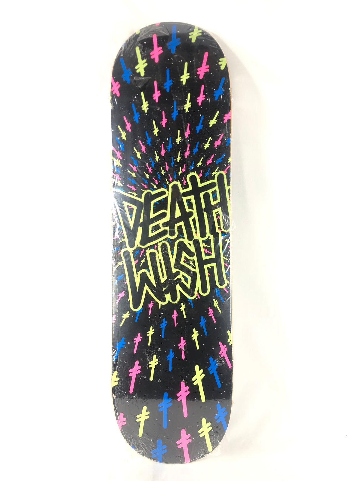 Deathwish Team Cross Spiral Black Multicolor Size 8.5 Skateboard Deck