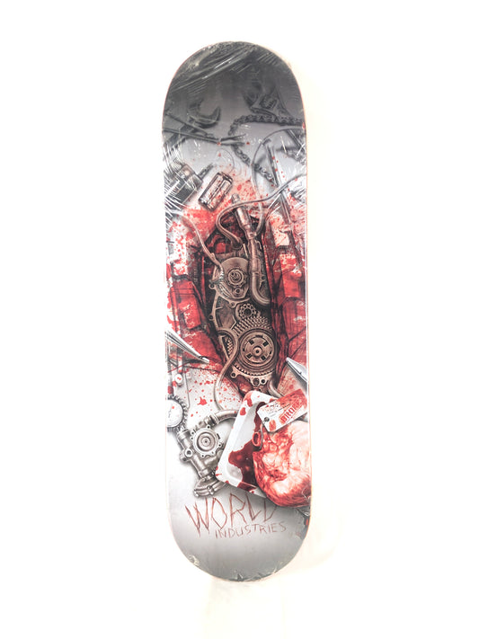World Industries Heart Surgery Grey White Red Size 8.25 Skateboard Deck
