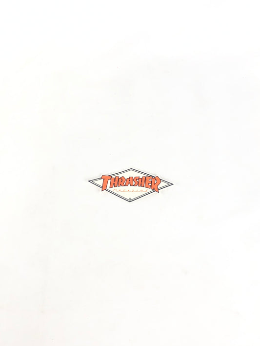 Thrasher Magazine Diamond Logo Clear Tan Orange 4" x 2" Sticker