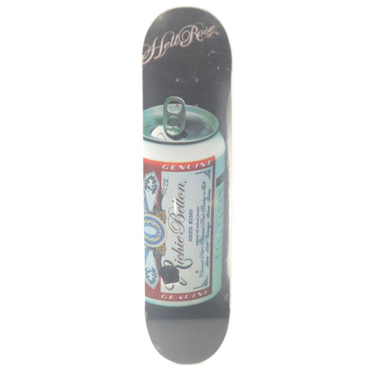 Hellrose Richie Belton Beer Graphic Black White Size 7.9" Skateboard Deck