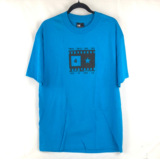 Four Star Chest Logo Blue Black Size L S/s Shirt