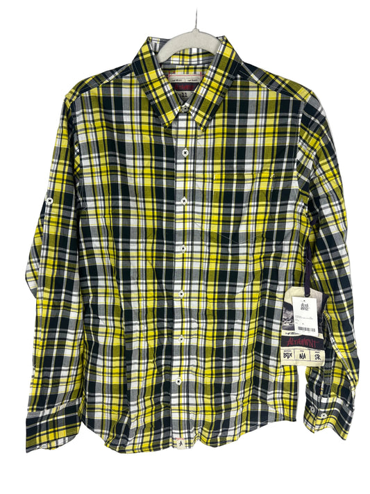 Altamont Consequence Yellow Plaid Size S S/s Vintage Button Up Shirt