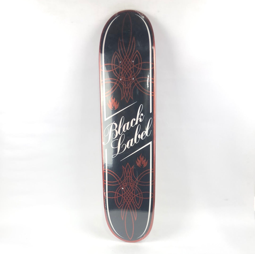 Black Label Lowrider Cursive Black/White/Red Glitter 7.5" Skateboard Deck 2005