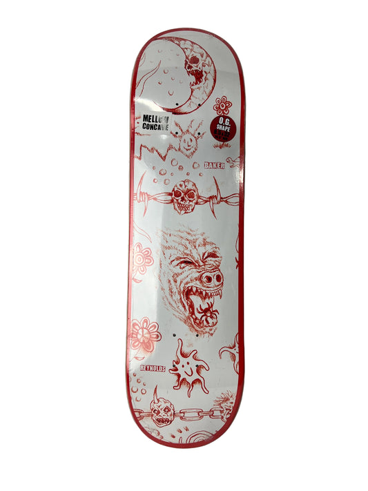 Baker Andrew Reynolds Lunacy Red White Size 8.5" Vintage NOS Deck