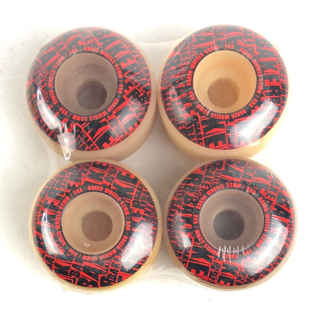 Baker All Over Logo Black Red 52mm 99 Duro NOS Skateboard Wheels