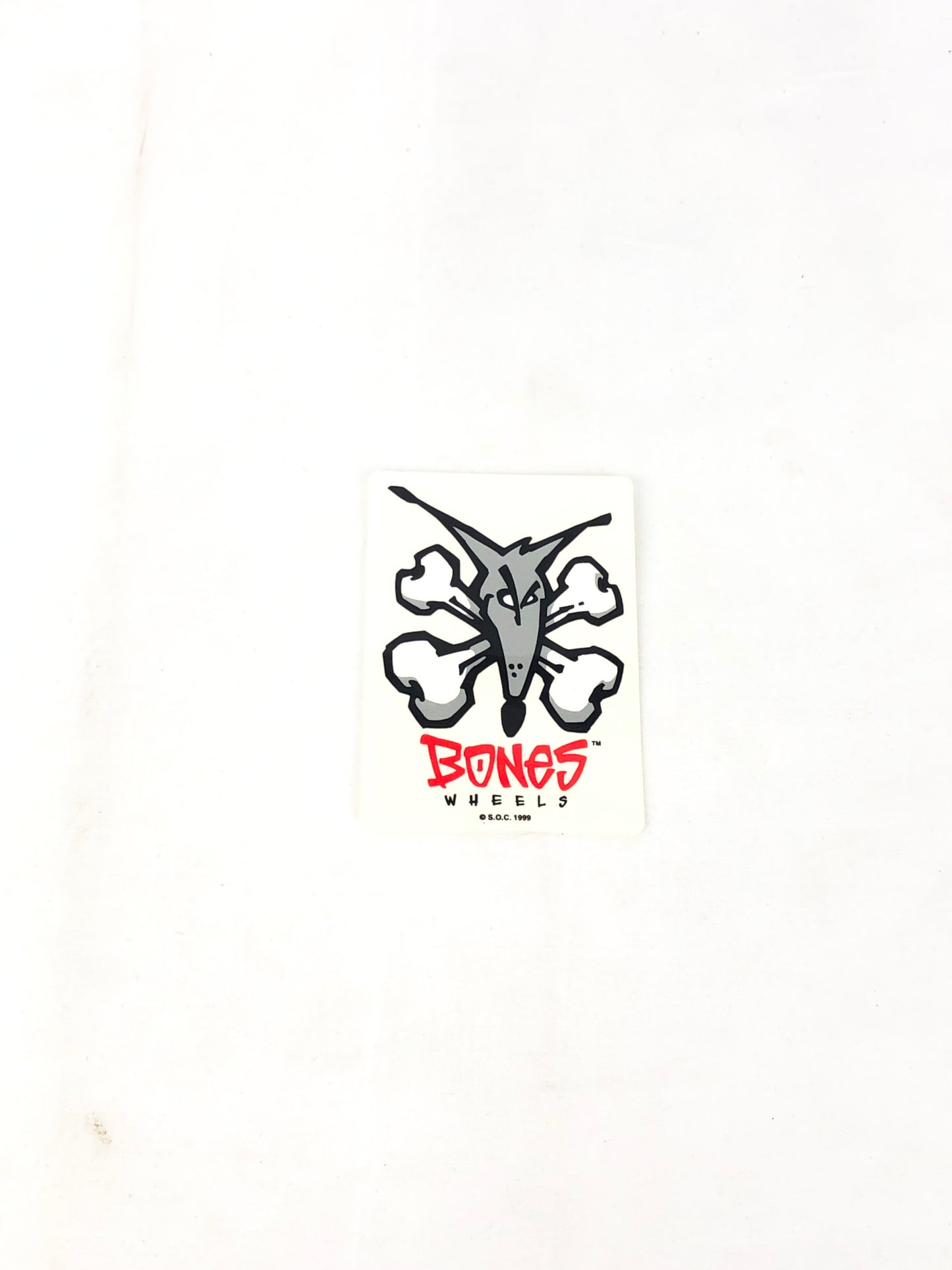 Bones Wheels Rat Bones Clear Black Red 3.5" x 2.5" Sticker