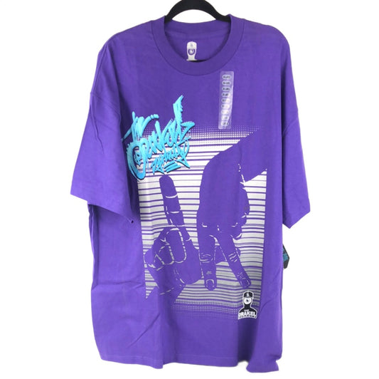 Orakel Dynasty LA Fingers Chest Logo Purple Blue Grey Size XXL S/s Shirt