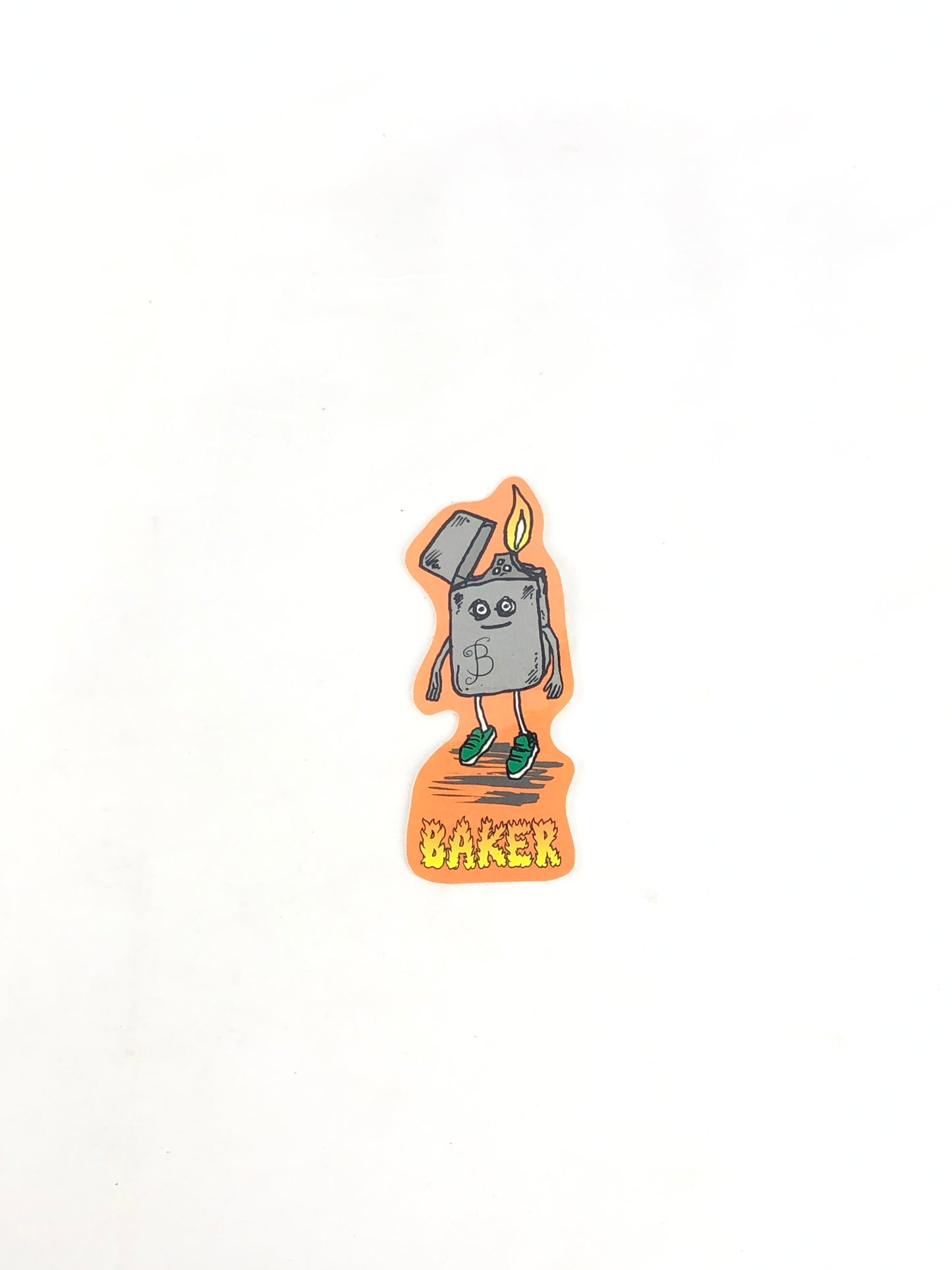 Baker Skateboards Zippo Orange Grey 5" x 2"  Sticker