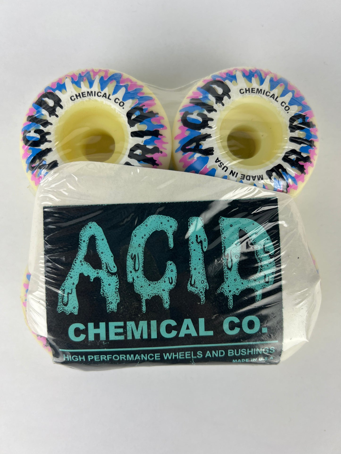 Acid Chemical Co. Acid Trip Tye Dye White Pink Blue Black Size 53MM Vintage NOS Wheels