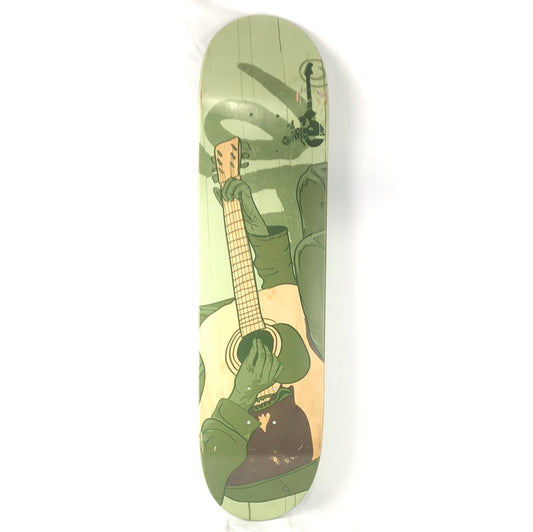 Cliche Charles Collet Guitar Graphic Green/Brown Size 8.0 Skateboard Deck