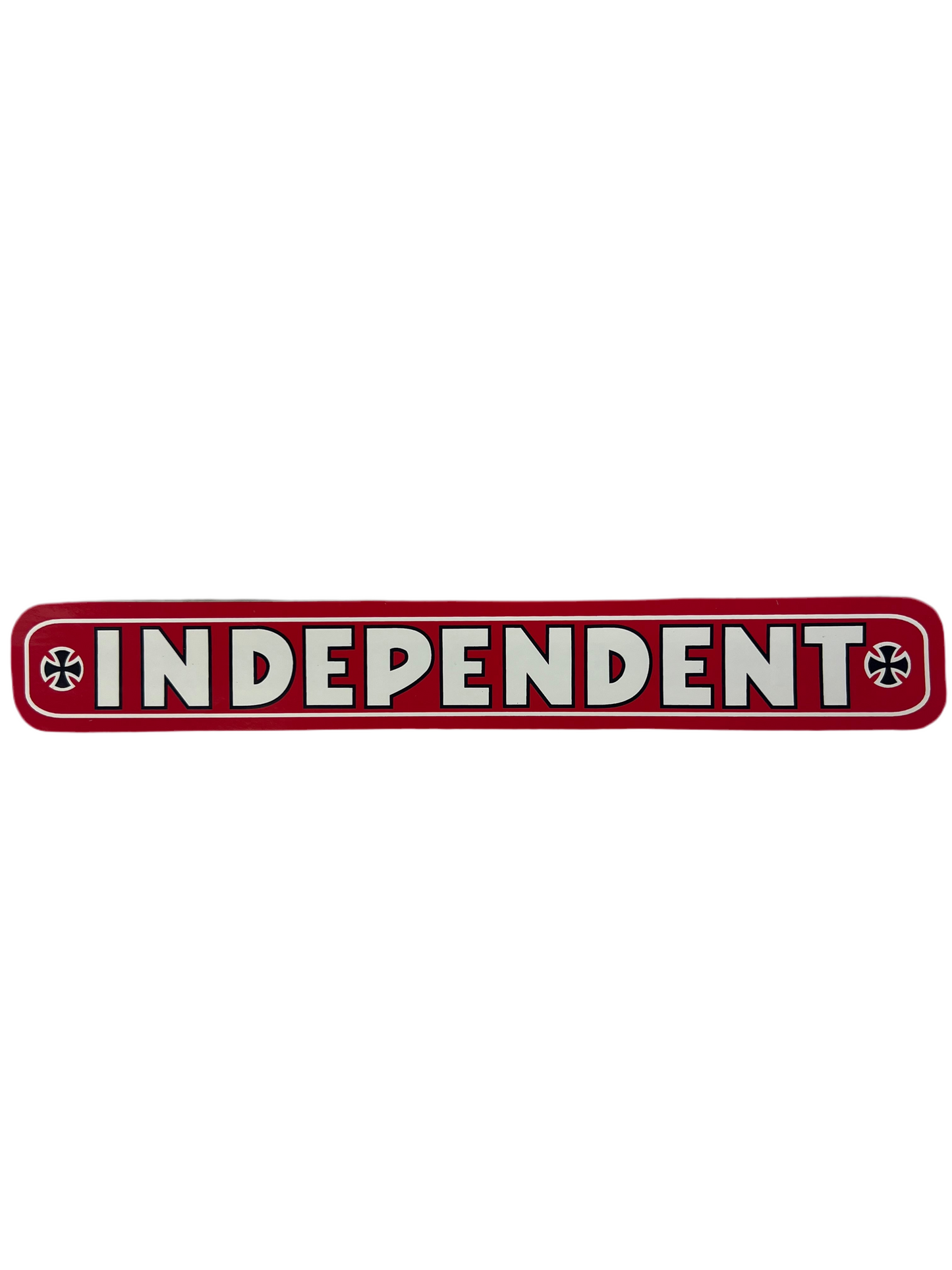 Independent Iron Cross Bar Red White Black Size 8" X 1.25" Vintage NOS Sticker